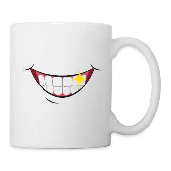 Facial expression grin smile mask gift - Mug - white - Right