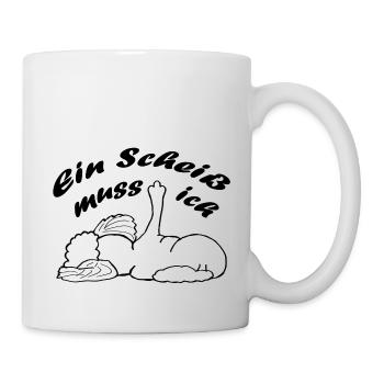 Wolke ein Scheiß muss ich - Schriftzug schwarz - Tasse - Weiß - Rechts