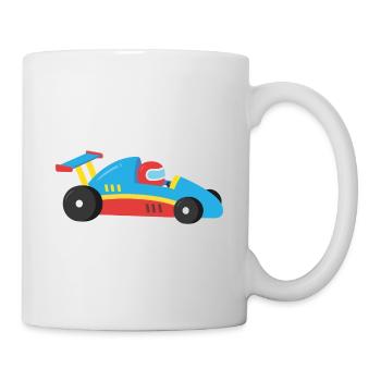 Rennfahrer im Rennwagen - Tasse - Weiß - Rechts