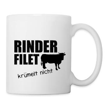Rinderfilet krümelt nicht Grill BBQ Geschenk - Tasse - Weiß - Rechts