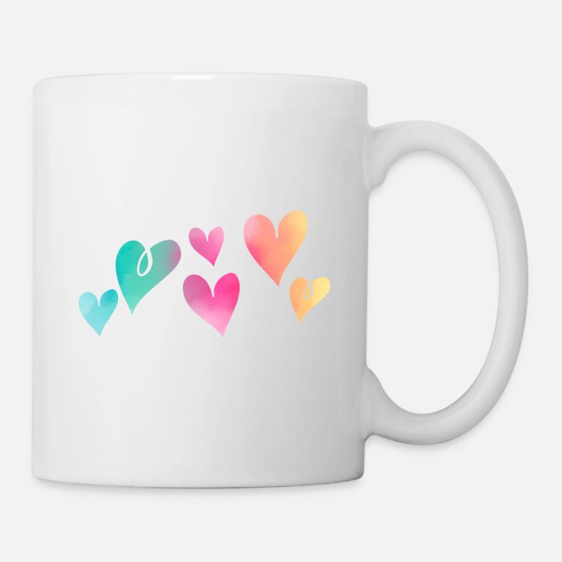 Coeurs - Mug blanc - blanc