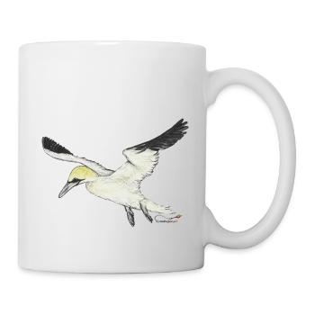 Basstölpel, ein Seevogel - Tasse - Weiß - Rechts