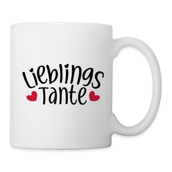 Lieblingstante Beste Tante Geschenk Neffe Nichte - Tasse - Weiß - Rechts