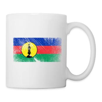 New Caledonia - Flagge - Vintage Grunge - Tasse - Weiß - Rechts