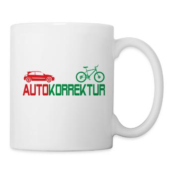 Autokorrektur Auto Fahrrad Umweltschutz - Tasse - Weiß - Rechts