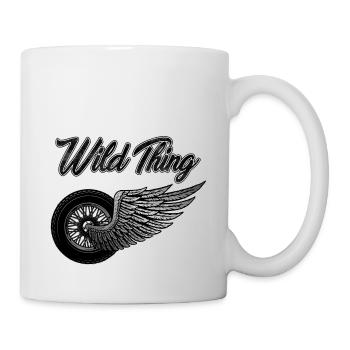Wild Thing Motorrad Flügel Frau Geschenkidee - Tasse - Weiß - Rechts