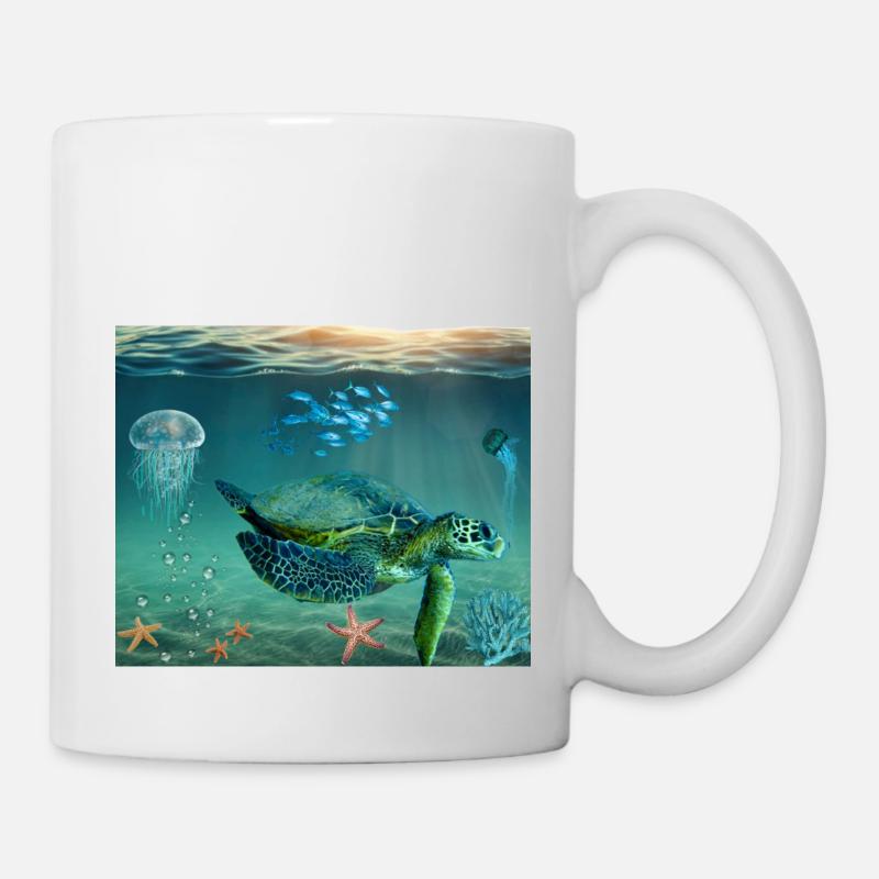 Schildkröte Meer Geschenk Geschenkidee - Tasse - Weiß