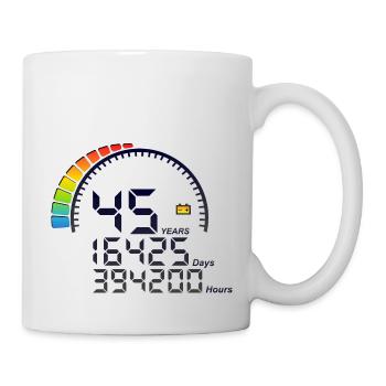 45 ans years compteur anniversaire days hours - Mug blanc - blanc - Droite