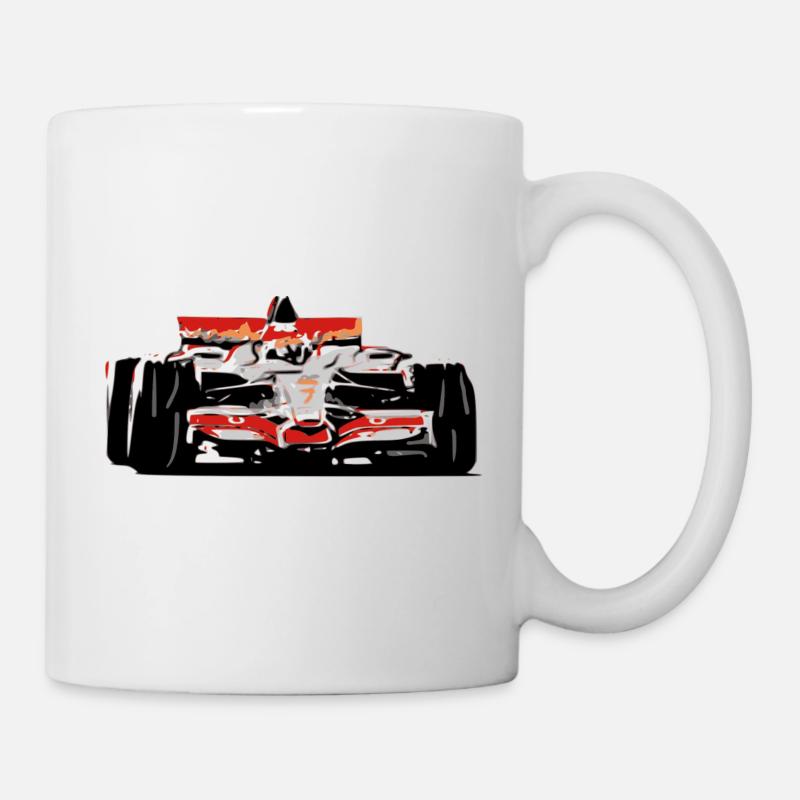Rennauto - Tasse - Weiß