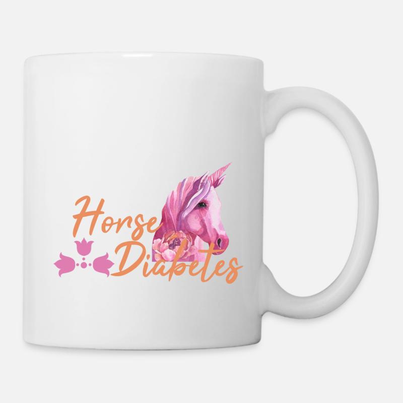 cheval de diabète - Mug blanc - blanc
