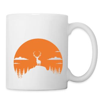 a deer with magnificent in the forest - Mug - white - Right