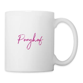 Das Leben ist ein Ponyhof Pferd Spruch Mädchen - Tasse - Weiß - Rechts