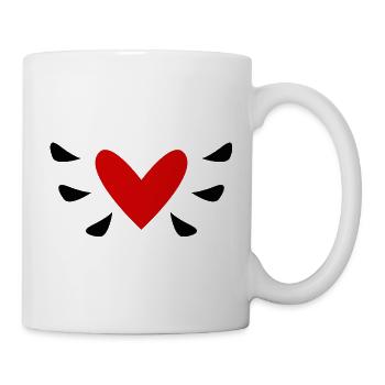 CŒUR. CŒURS. HEART. BISOU. SMACK. BISOUS. SOURIRE. - Mug blanc - blanc - Droite