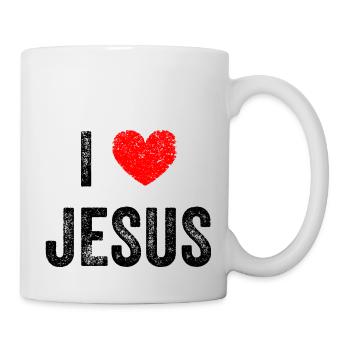 I love Jesus Christus - Jesus saves - Christliches - Tasse - Weiß - Rechts
