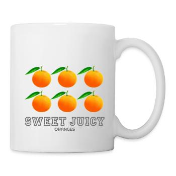 Orangen, Orangen, Saftige Orangen, Obst, Süßorangen - Tasse - Weiß - Rechts