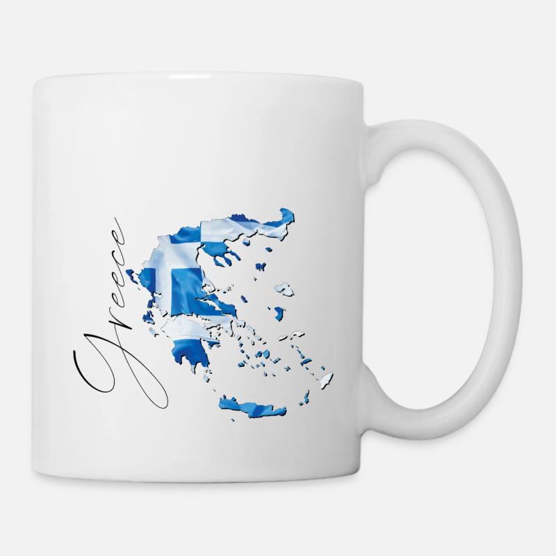 Greece Flag in Greece Map EN - Mug - white