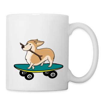Un chien sur un skateboard - Mug blanc - blanc - Droite