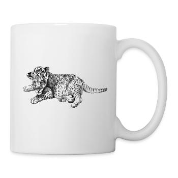 strokes puppy tiger - animals, drawing - Mug - white - Right