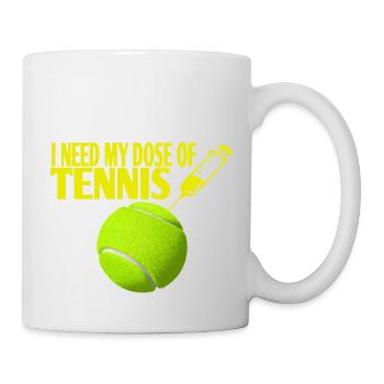 Tennisball Impfung Spritze Tennis Geschenkidee - Tasse - Weiß - Rechts