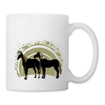 Les chevaux - Mug blanc - blanc - Droite