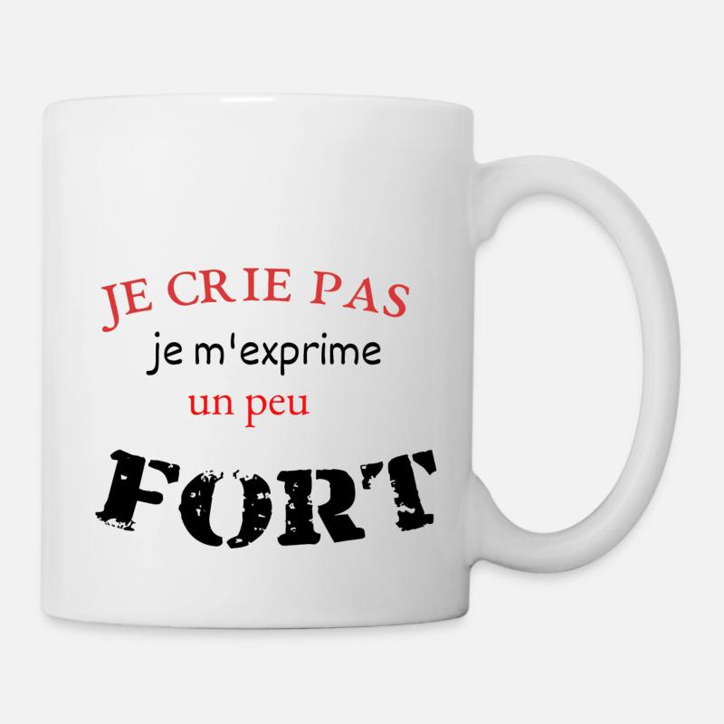je crie pas - Mug blanc - blanc