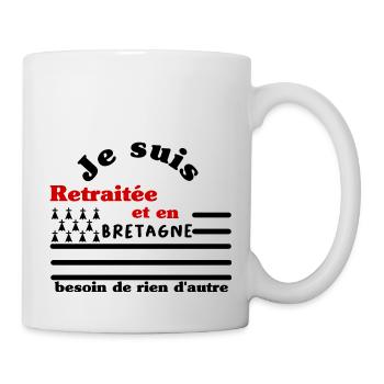 Je suis retraitée et en bretagne - Mug blanc - blanc - Droite