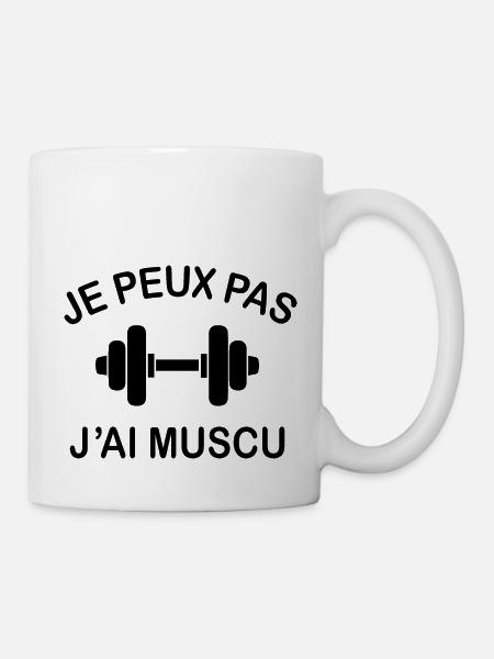Je Peux Pas J'ai Muscu - Mug blanc - blanc