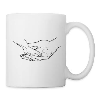 Hand in Hand Confidence Drawing - Mug - white - Right
