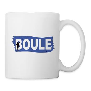 Boule lettering with a boules player milieu - Mug - white - Right