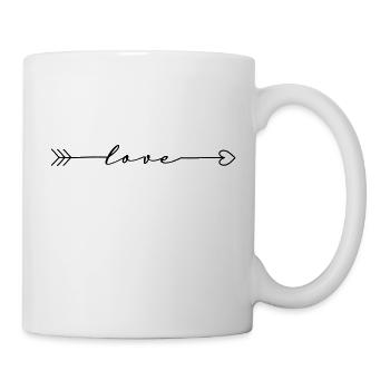 Herz Pfeil Herzpfeil Linie - Tasse - Weiß - Rechts