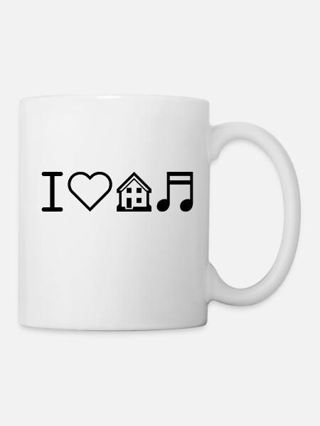 I love house music Raving Konzert Party Geschenk - Tasse - Weiß