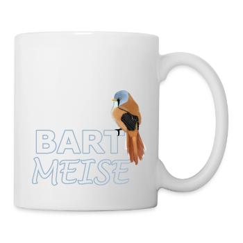 Bartmeise Vogel Zeichnung Ornithologe Vogelfreund - Tasse - Weiß - Rechts