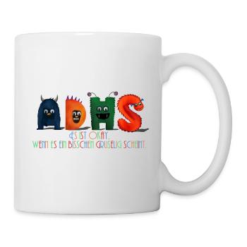 Süßes ADHS Awareness T-shirt Kinder - Tasse - Weiß - Rechts