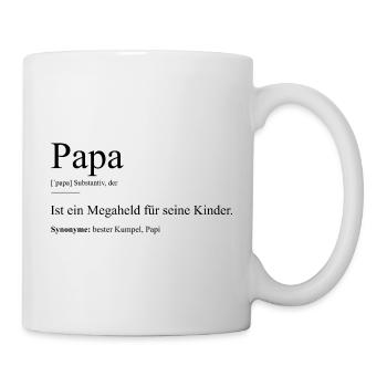 Vatertag Geschenk Papa Megaheld für seine Kinder - Tasse - Weiß - Rechts