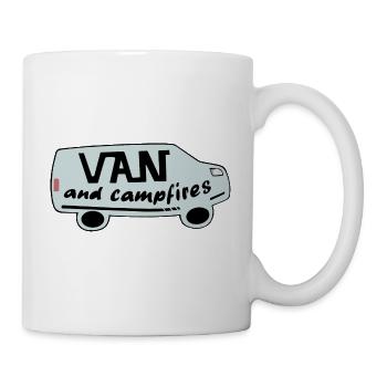 van and campfires - Tasse - Weiß - Rechts