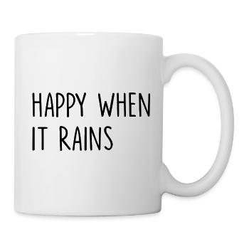 Happy when it rains quote graphic - Mug - white - Right