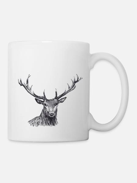Hirsch - Tasse - Weiß