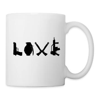LOVE Banksy Weapons Typography Street Art - Mug - white - Right