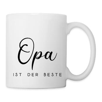 Opa ist der Beste Spruch Schrift Text Großvater - Tasse - Weiß - Rechts