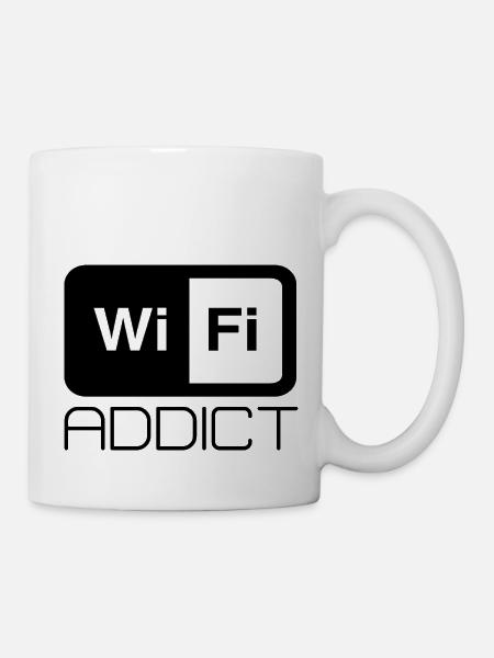 Wifi addict Spruch Internet WLAN Text Schrift - Tasse - Weiß