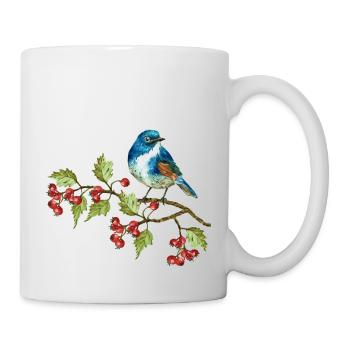 Bunter Vogel - Tasse - Weiß - Rechts