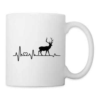 Herzschlag Hirsch EKG Rothirsch - Tasse - Weiß - Rechts