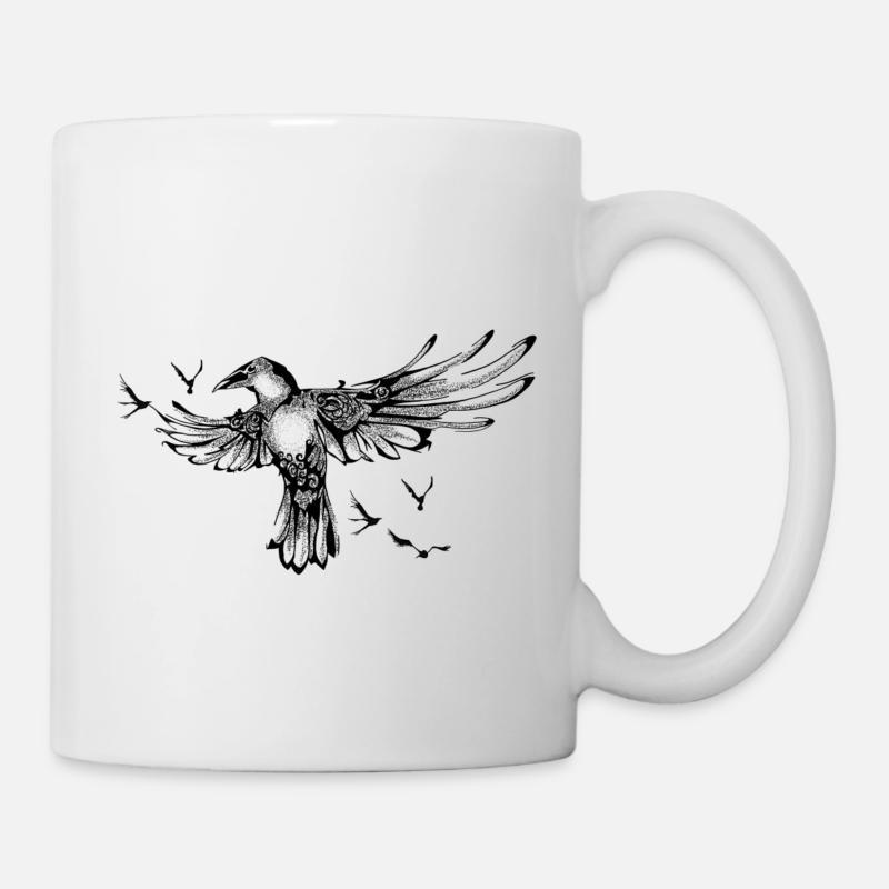 Rabe Freiheit Vogel - Tasse - Weiß