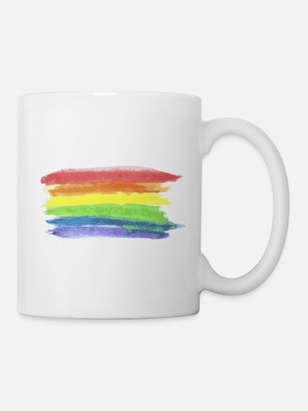 LGBT drapeau arc-en-ciel drapeau Pride Gay Gay - Mug blanc - blanc