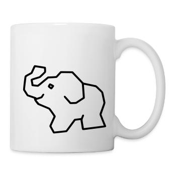 Elefant - Tasse - Weiß - Rechts