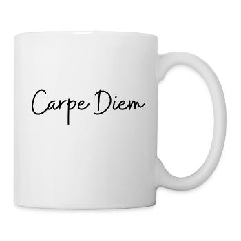 Geschenkidee Mann Frau Geburtstag Carpe Diem - Tasse - Weiß - Rechts