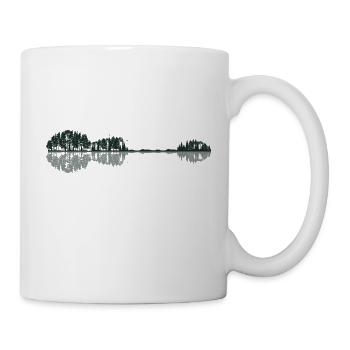 Gitarre Wald Bäume Natur See Spiegelung - Tasse - Weiß - Rechts