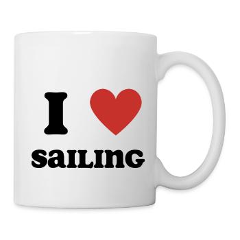 J’aime la voile - Mug blanc - blanc - Droite