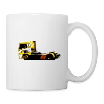 camion de course - Mug blanc - blanc - Droite