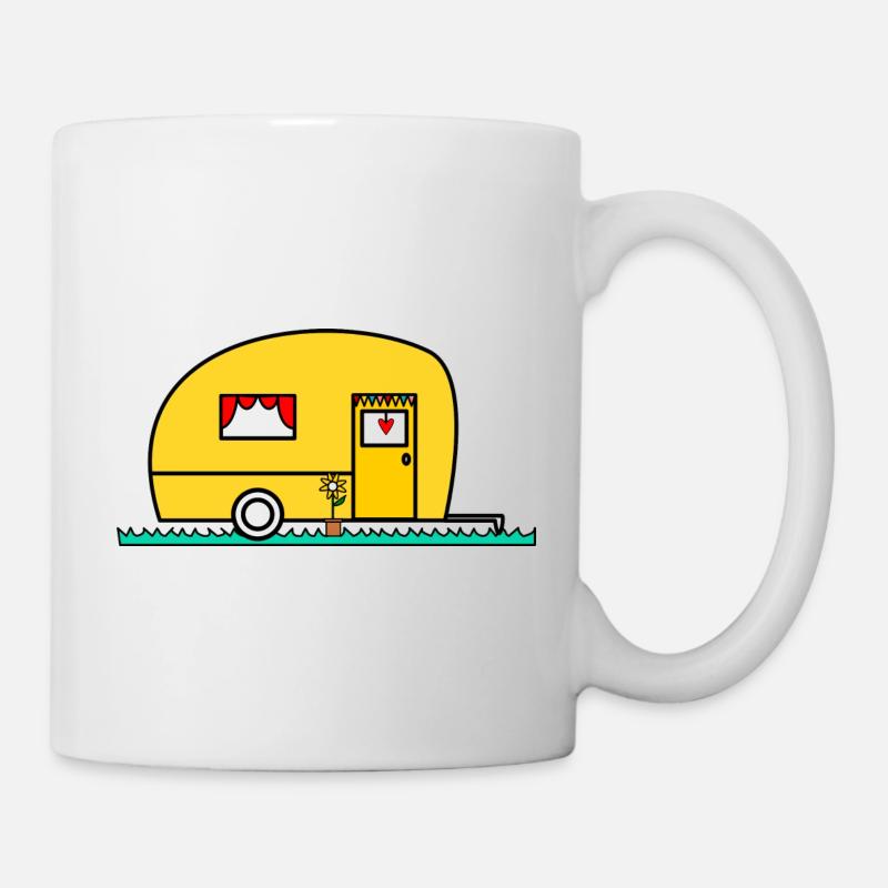 CARAVANE. VAN. CAMPING CAR. CAMPING. ETE. HUMOUR. - Mug blanc - blanc